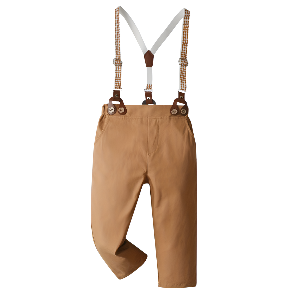 Baby Boys 2 Piece Of Classic Outfit With Bow Tie And Suspenders Set