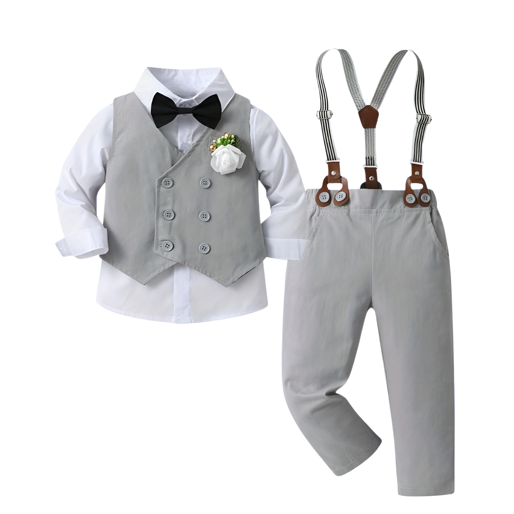 Boys 3 Piece Suit With Long Sleeve Shirt And Trousers Set