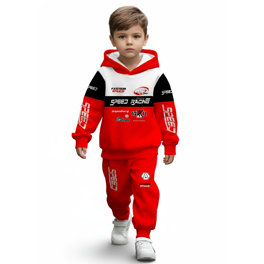 Boys Racing Themed Hoodie And Pant Set