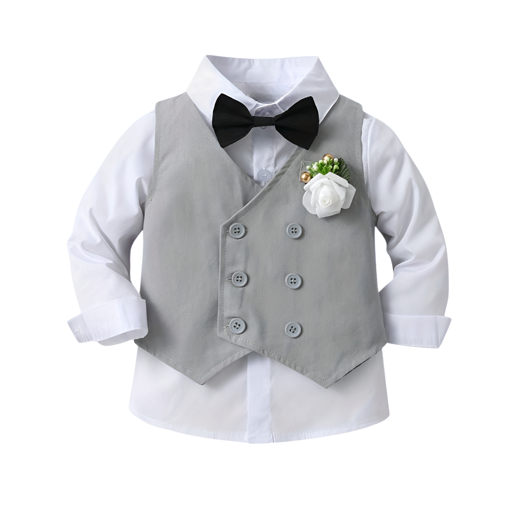 Boys 3 Piece Suit With Long Sleeve Shirt And Trousers Set