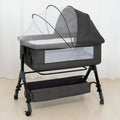 3 In 1 Adjustable Height Baby Crib Bassinet With Storage Basket