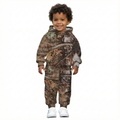 Boy Tree Print Fleece Hoodie And Jogger Pants Set