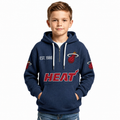 Miami Heat EST 1988 Kids Baseball Fan Printed Waffle Quarter Zip Hoodie