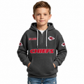 Kansas City Chiefs EST 1959 Printed Waffle Quarter Zip Kids Football Fan Hoodie