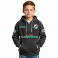 Miami Dolphins Football Themed Quarter Zip Kids Hoodie
