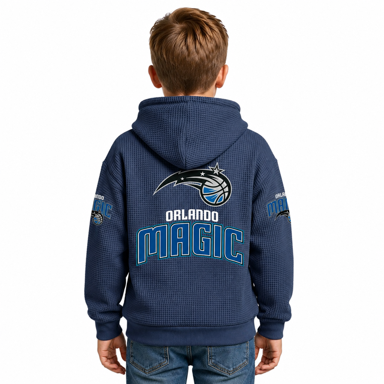 Orlando Magic EST 1989 Kids Baseball Fan Printed Waffle Quarter Zip Hoodie