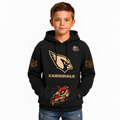 Hasta La Muerte Spirit Themed Arizona Cardinals Kids Football Fanwear Hoodie