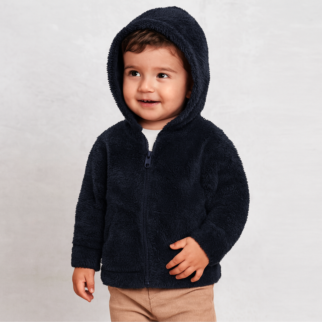 Girls Long Sleeve Sherpa Zip Up Hoodie