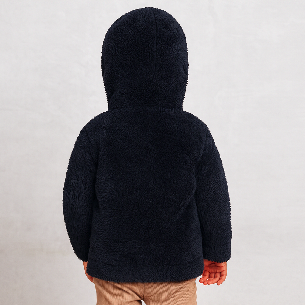 Girls Long Sleeve Sherpa Zip Up Hoodie
