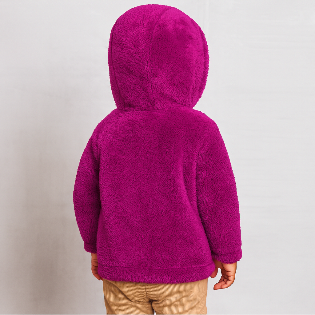 Girls Long Sleeve Sherpa Zip Up Hoodie