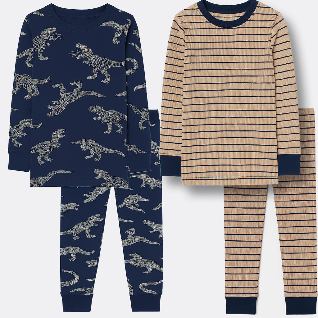 4 Piece Character And Animal Printed Pajamas Sleepwear Set