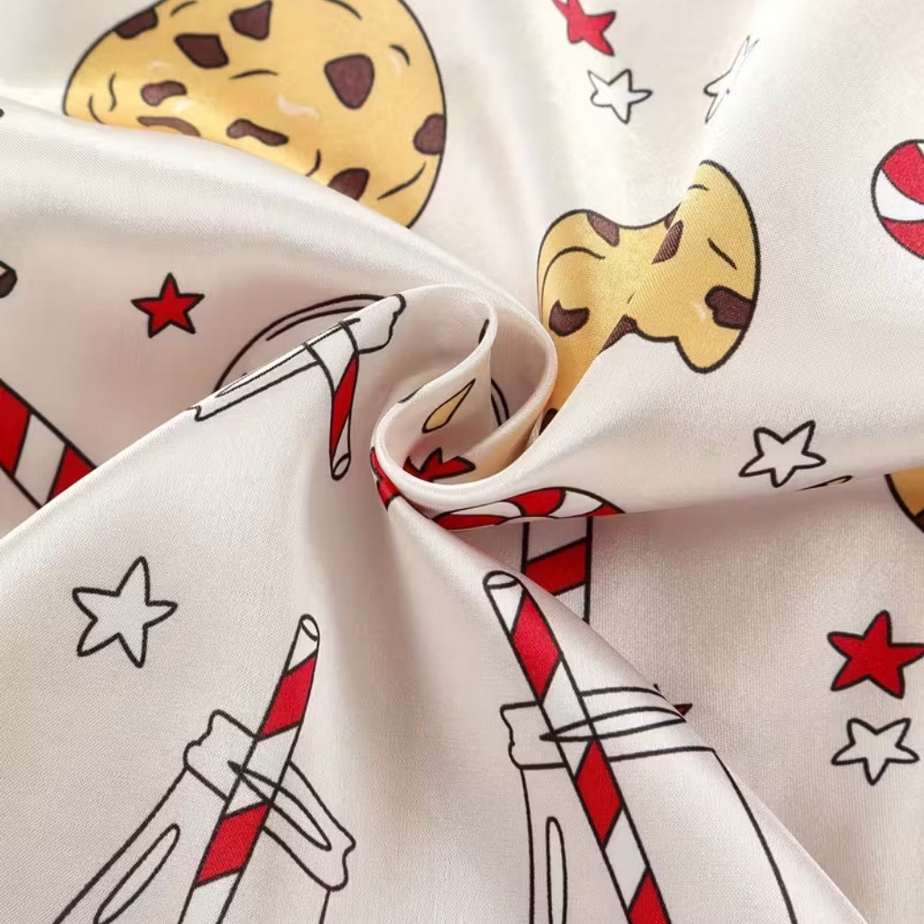 Girls Long Sleeve Cookie Print Pajama Set