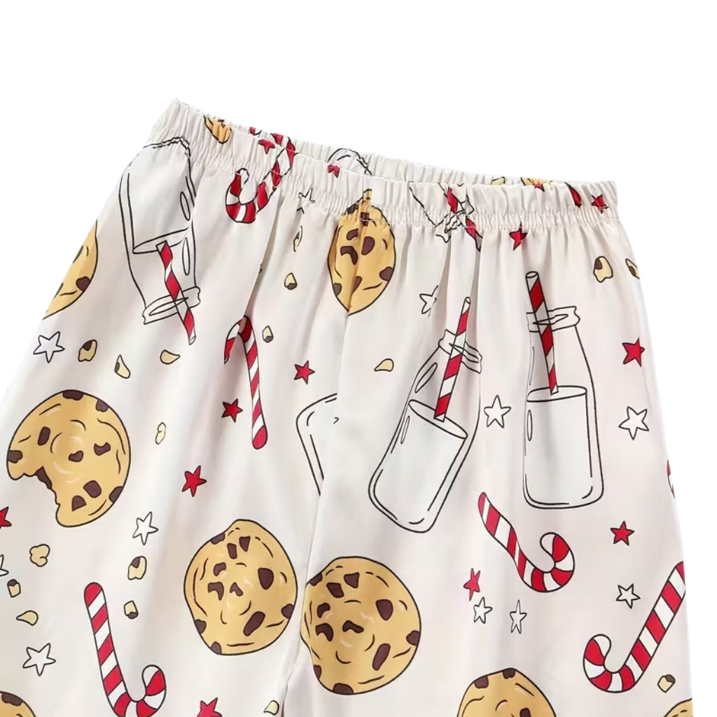 Girls Long Sleeve Cookie Print Pajama Set