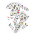 Kids Santa And Christmas Tree Creative Printed Pajama Set