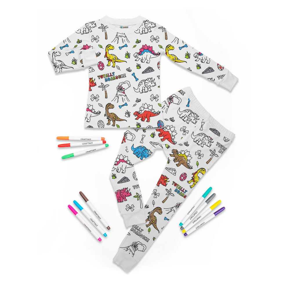 Kids Santa And Christmas Tree Creative Printed Pajama Set