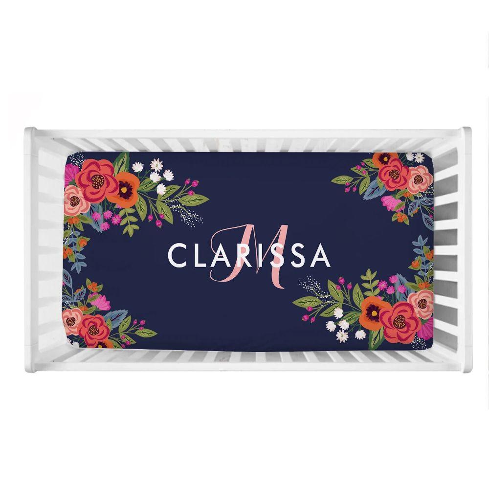 Custom Color Floral Baby Bedding