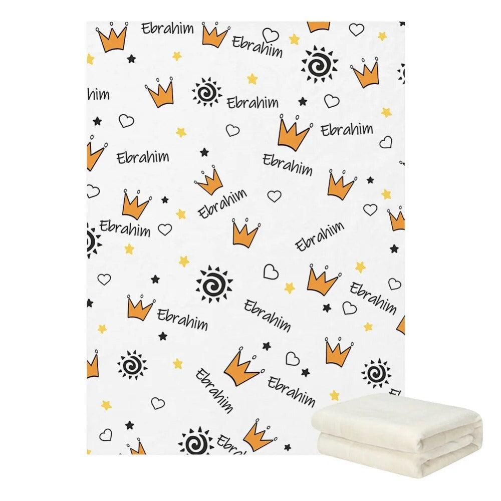 Custom Name Crown Blanket
