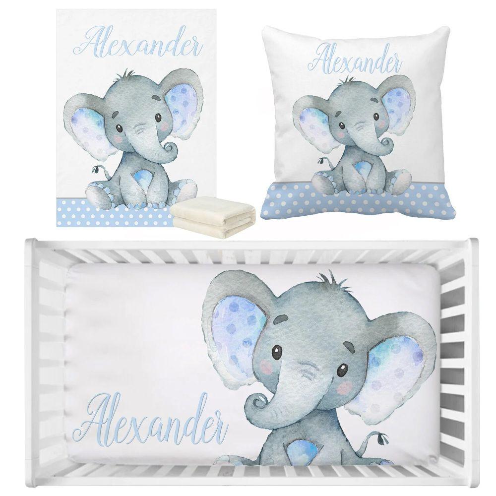 Personalized Elephant Bedding Set