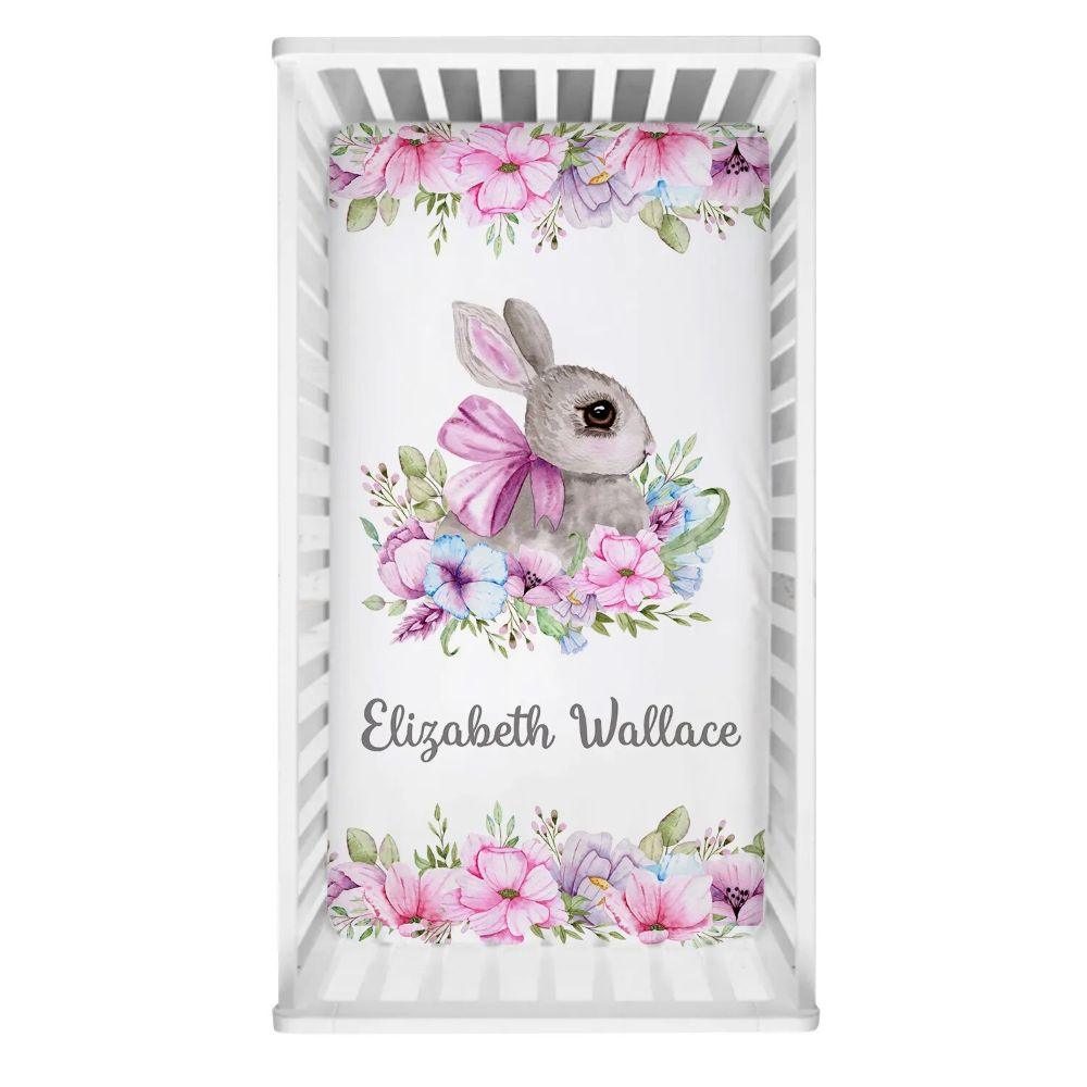 Custom Floral Bunny Bedding Set
