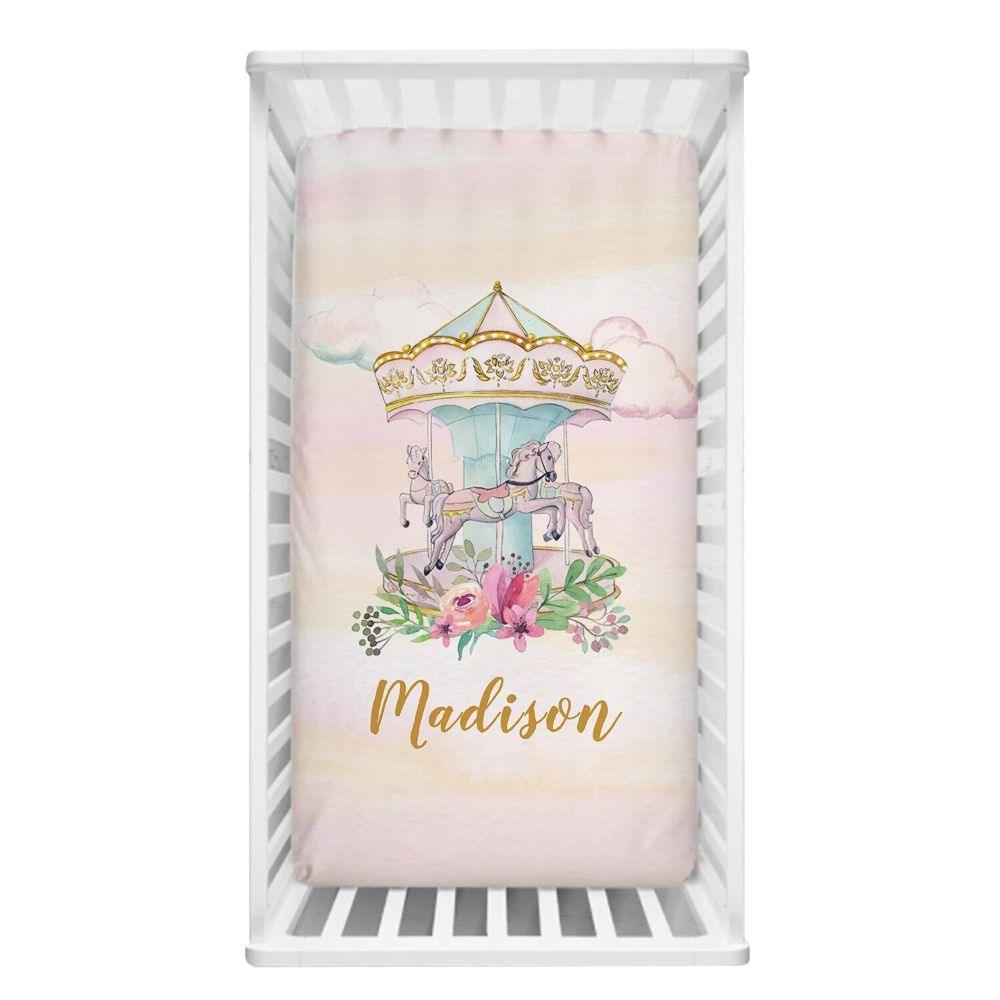 Custom Name Carousel Nursery Bedding Set