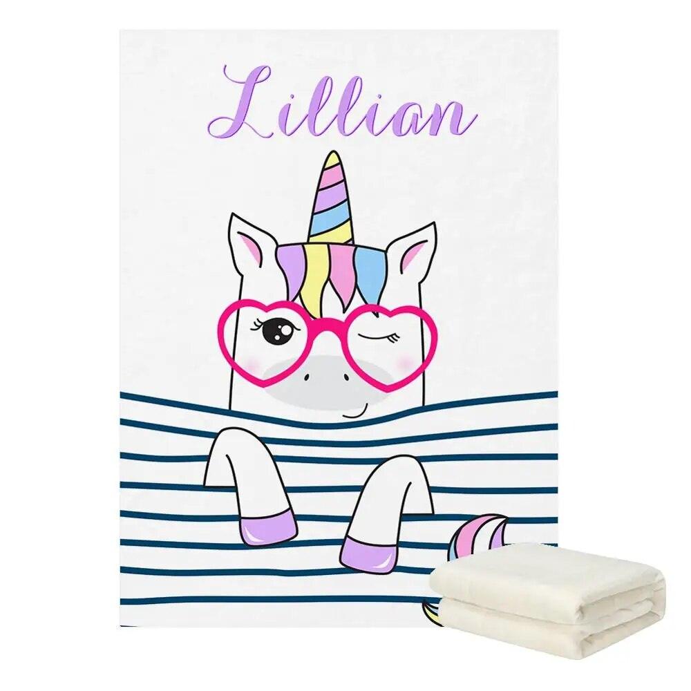 Custom Name Unicorn Blanket