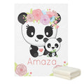 Panda Floral Name Blanket
