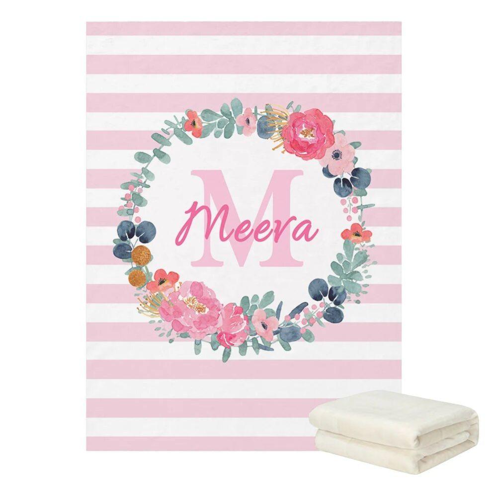 Custom Name Flowers Bedding