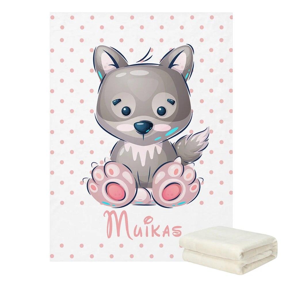 Custom Name Wolf Blanket