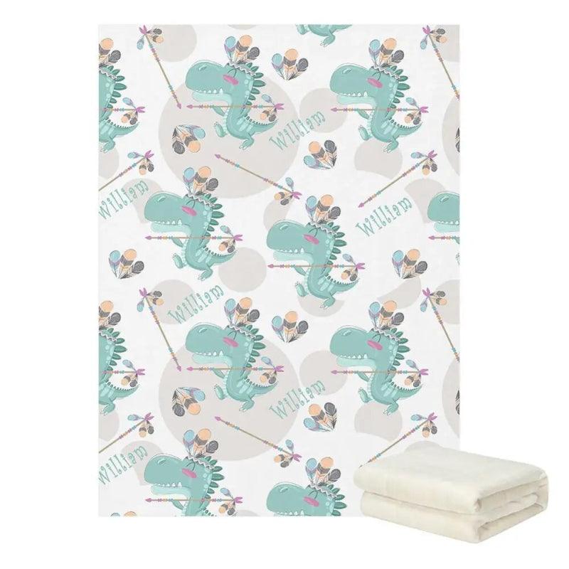 Customizable Dinosaur Fleece Blanket