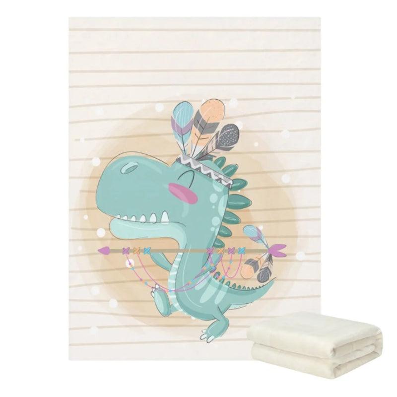 Customizable Dinosaur Fleece Blanket