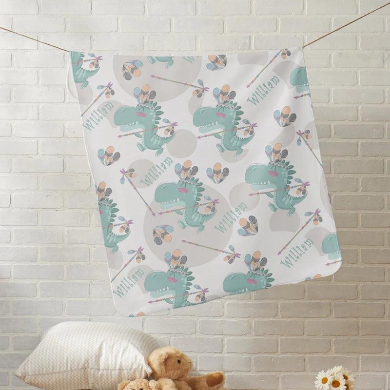 Customizable Dinosaur Fleece Blanket