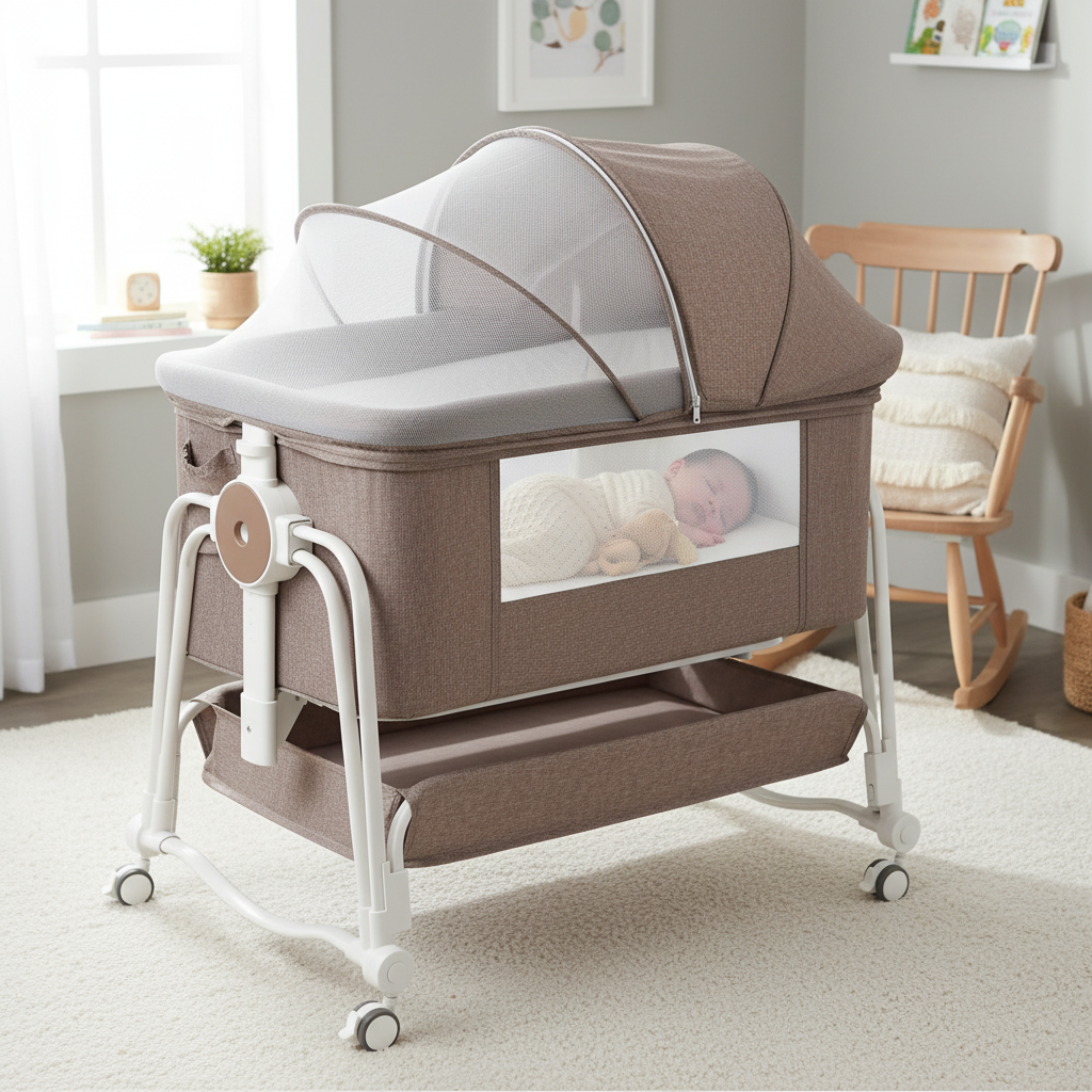 Baby 4 In 1 Bedside Sleeper Bassinet With Wheels