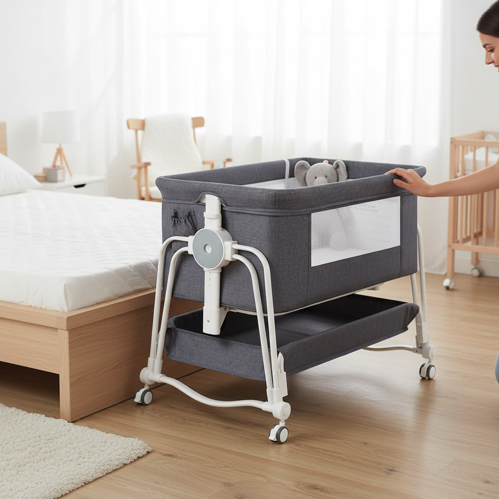 Baby 4 In 1 Bedside Sleeper Bassinet With Wheels