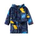 Dinosaur Themed Fleece Robe Cozy Hooded Kids Robe