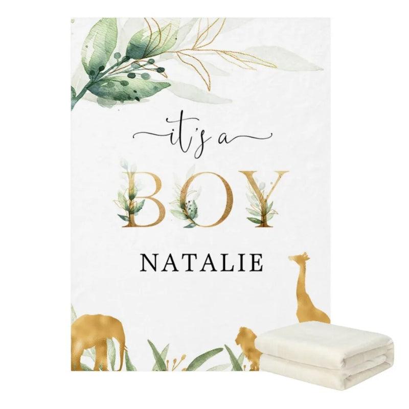 Baby Announcement Blanket Personalized Coral Fleece Keepsake