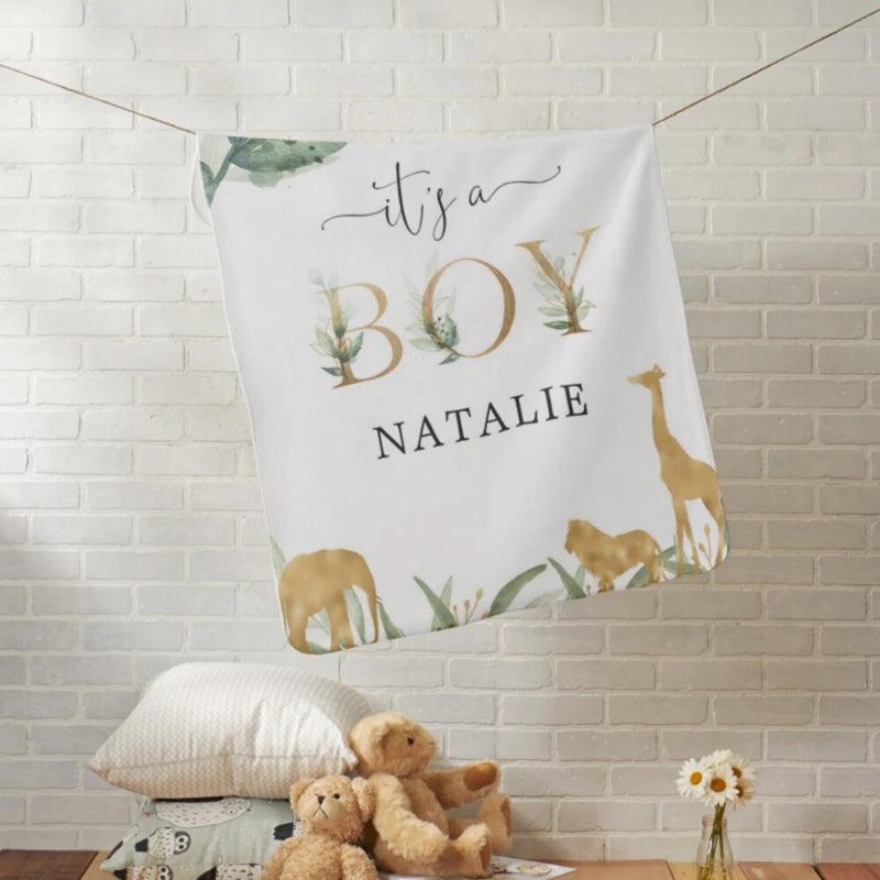 Baby Announcement Blanket Personalized Coral Fleece Keepsake
