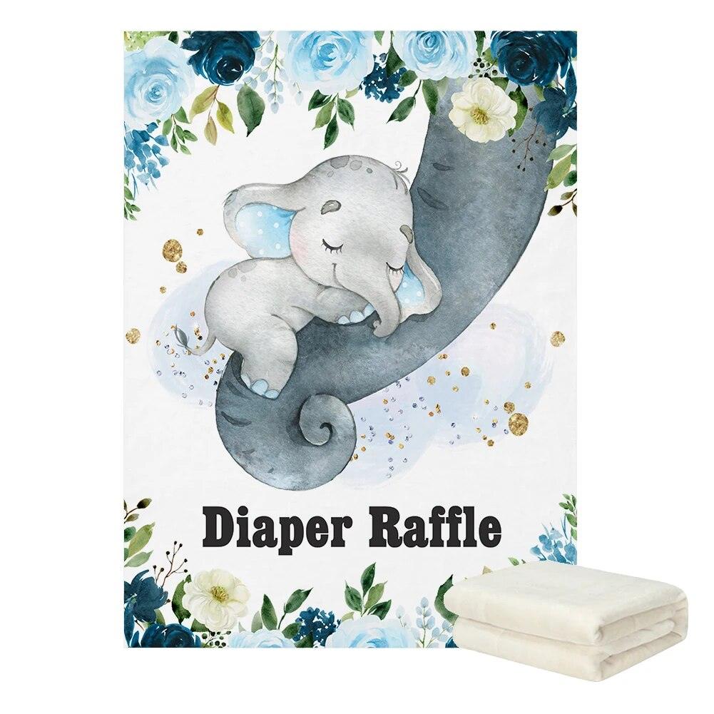 Elephant Balloon Name Blanket