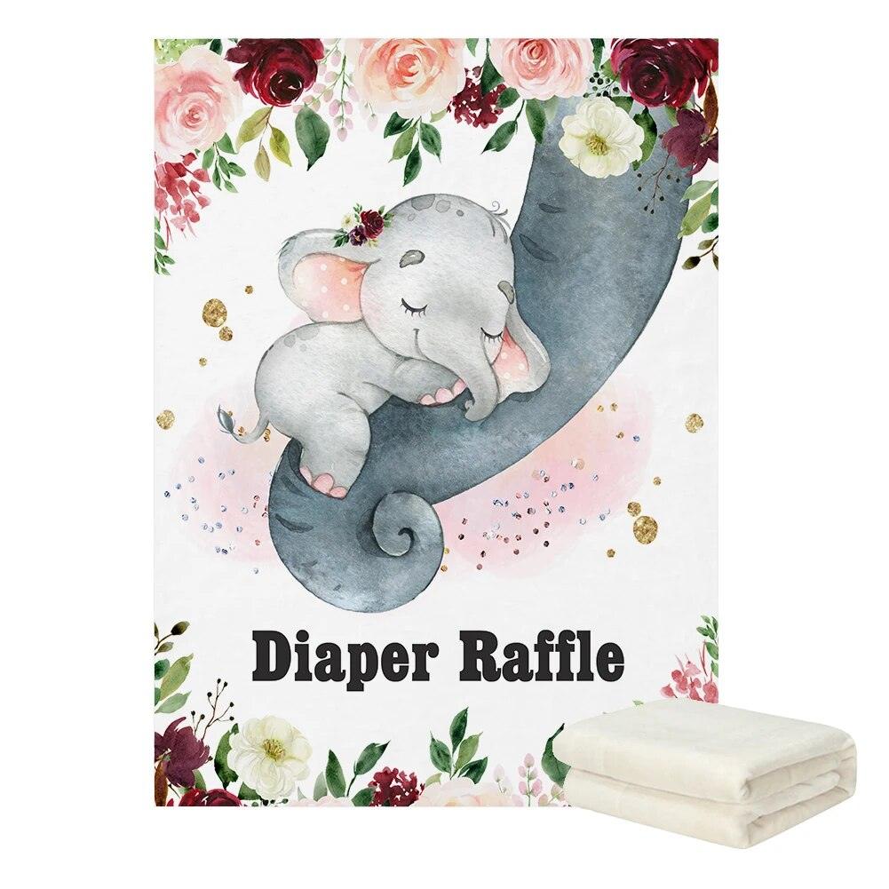 Elephant Balloon Name Blanket