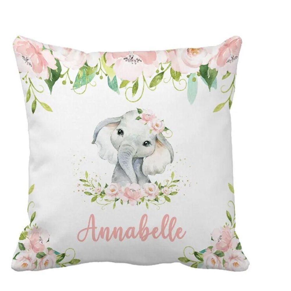 Custom Flower Elephant Crib Set