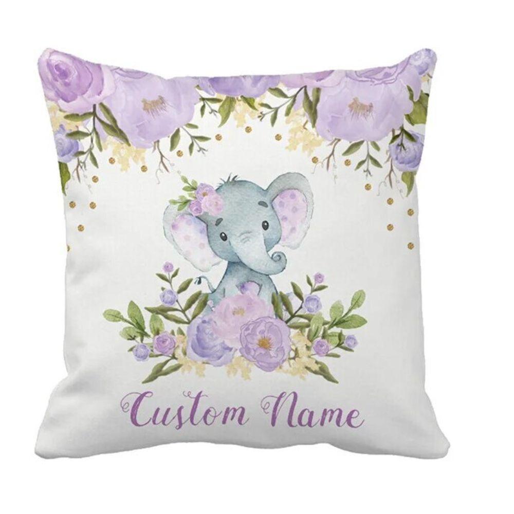 Custom Floral Elephant Crib Set