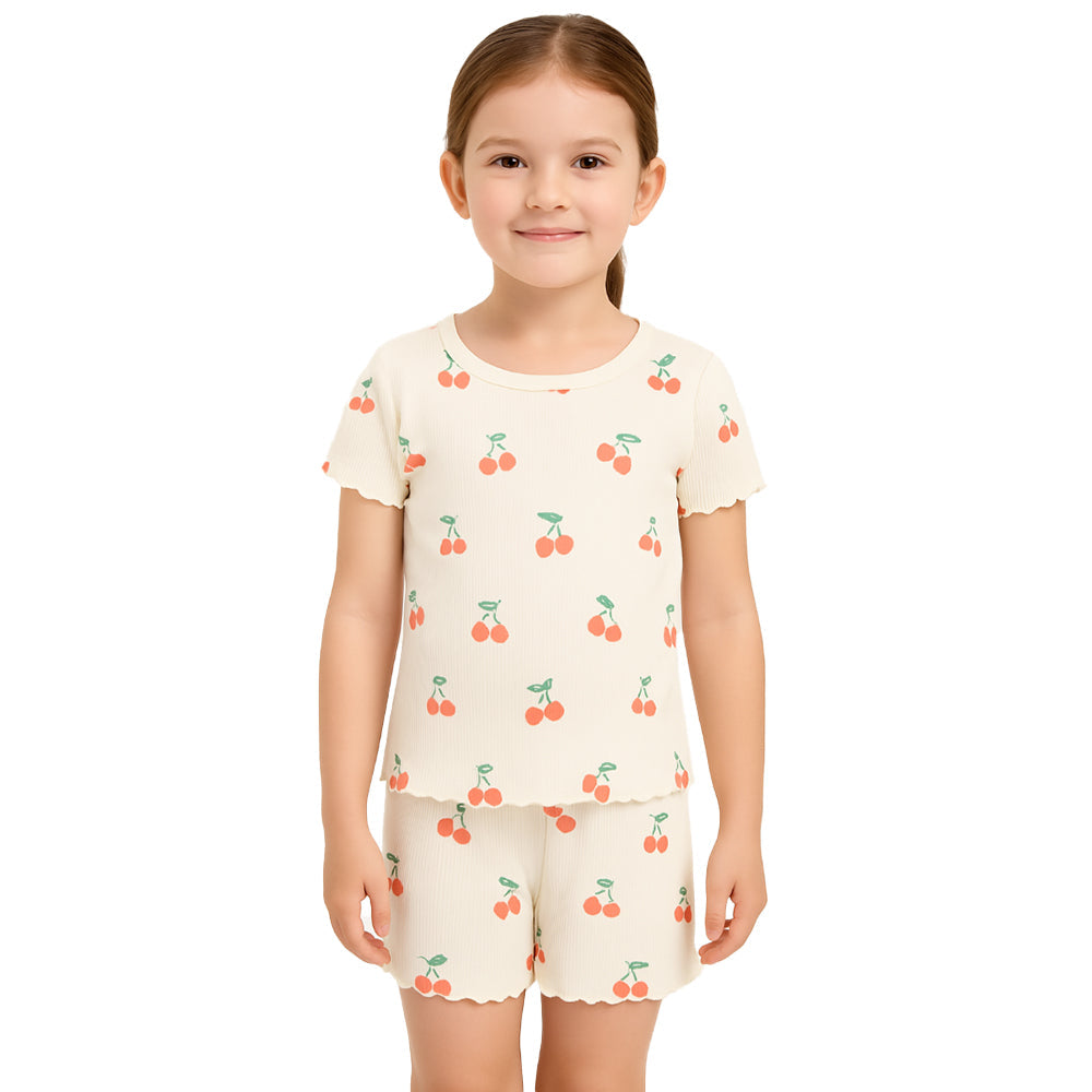 Vibrant Art Printed Pajama Top And Shorts Set