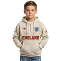 FIFA 2026 England Printed Waffle Quarter Zip Kids Football Fan Hoodie