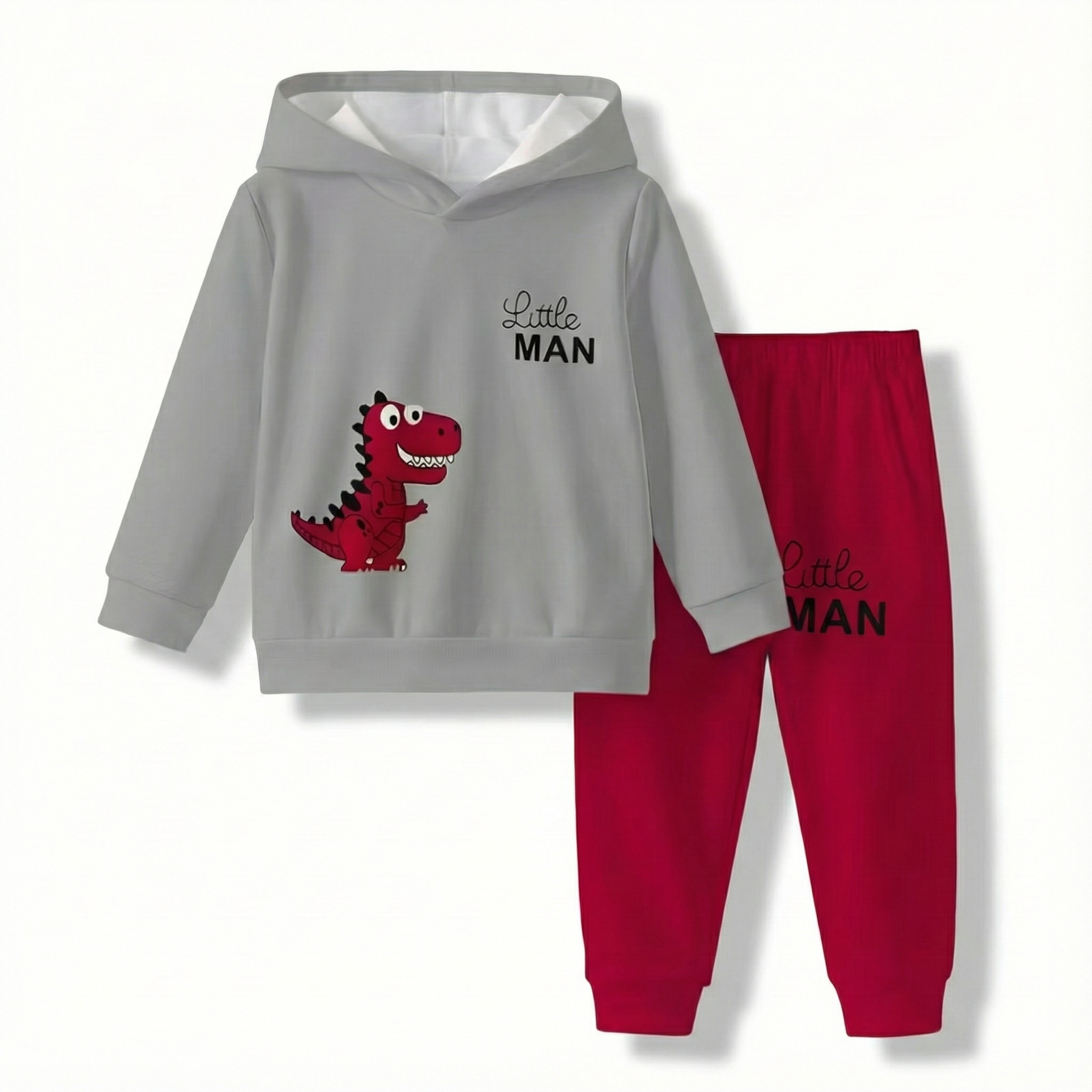 Baby Dinosaur Cartoon Print Outfit Set For Spring And Autumn