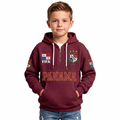 FIFA 2026 Panama Printed Waffle Quarter Zip Kids Football Fan Hoodie