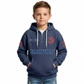 Atlanta Hawks EST 1946 Kids Baseball Fan Printed Waffle Quarter Zip Hoodie