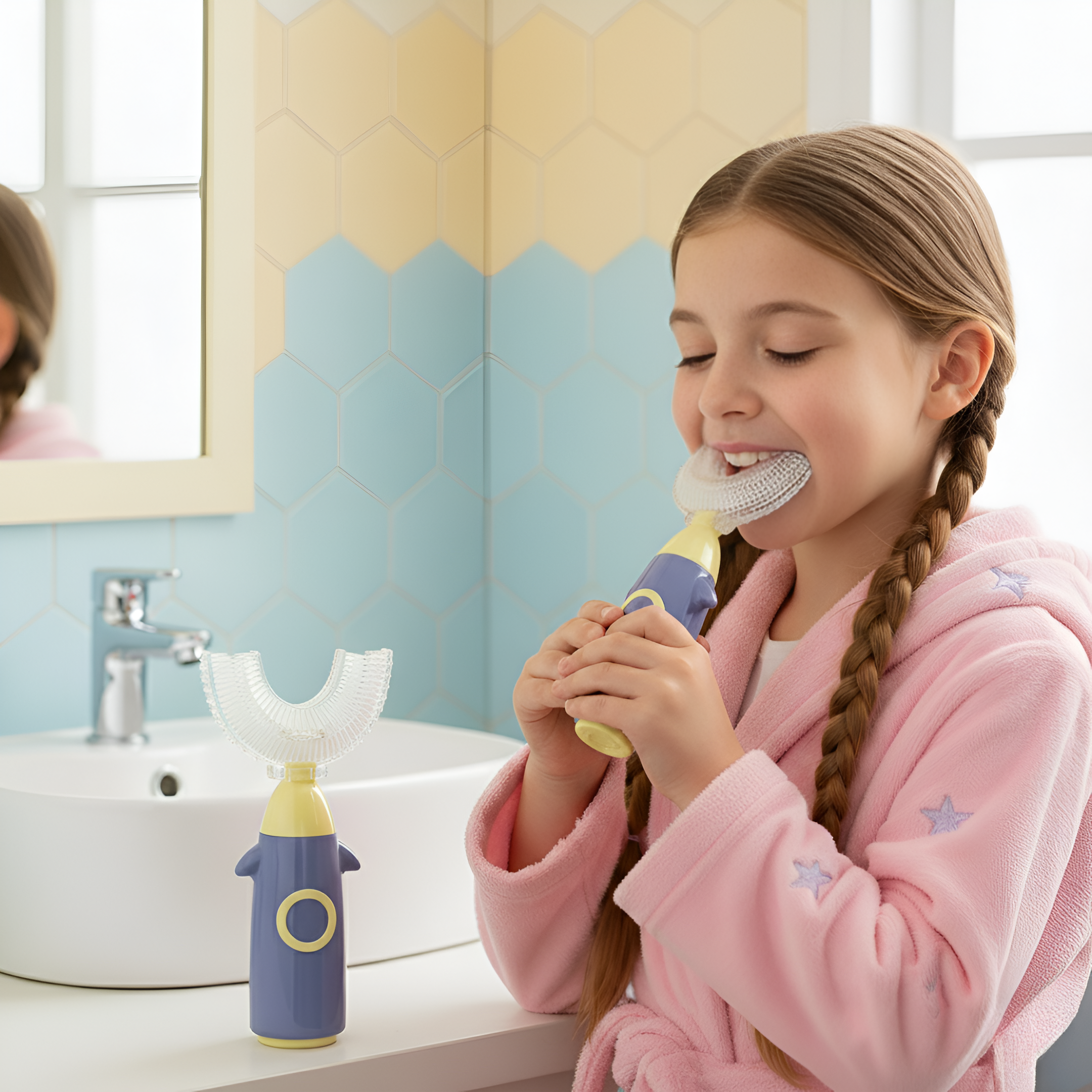 Kids U Shaped Silicone Soft Bristle Manual Cleaning Brush