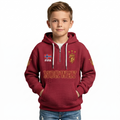 FIFA 2026 Norway Printed Waffle Quarter Zip Kids Football Fan Hoodie