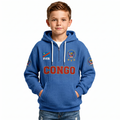 FIFA 2026 Democratic Republic Of The Congo Printed Waffle Quarter Zip Kids Football Fan Hoodie