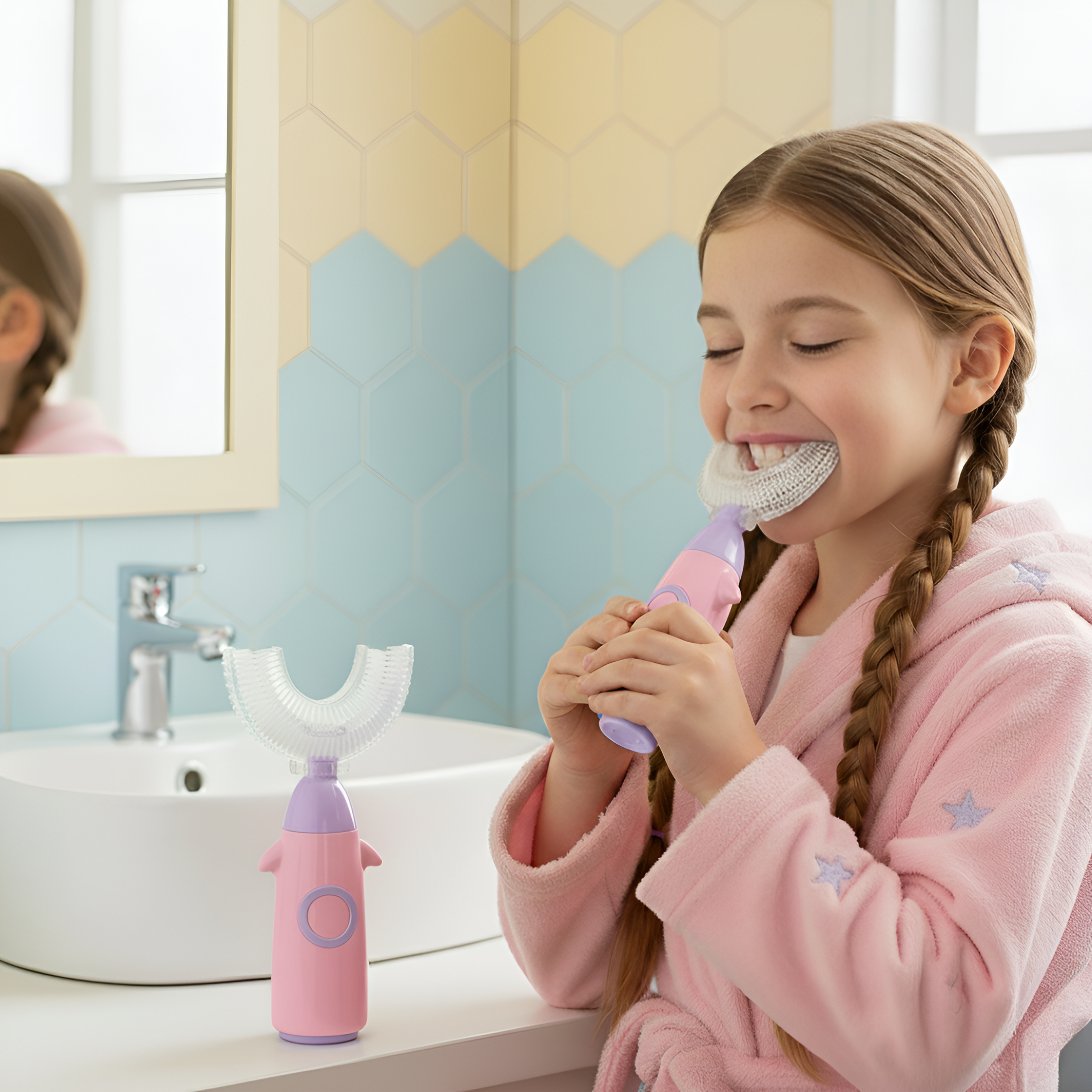 Kids U Shaped Silicone Soft Bristle Manual Cleaning Brush