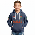 FIFA 2026 Wales Printed Waffle Quarter Zip Kids Football Fan Hoodie